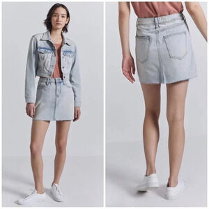 Current Elliott 5 Pocket Frayed Hem Denim Mini Skirt Size 26
